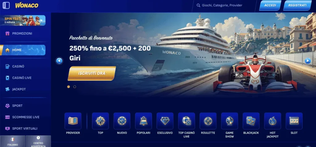 wonaco casino online non aams