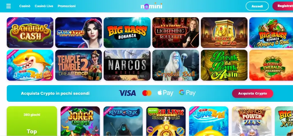 nomini bonus e slot